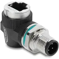 DeLOCK M12-adapter, D-gecodeerd, 4-polige stekker naar RJ45, inbouw, rond, haaks
