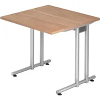 Hjh OFFICE PRO NANO 8 S - 80 x 80 Walnoot/Zilver
