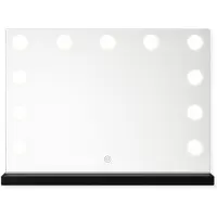 Sensahome Make-upspiegel Pro – Hollywood-stijl make-upspiegel met 15 dimbare LED-lampen – 3 lichtstanden – 80 x 60 cm – Zwart