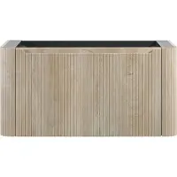 Wiesbaden Onderkast sulora 100x48 cm afgeronde hoeken geribbeld met 1 lade 1 uitsparing licht eiken