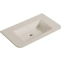 Wiesbaden Laro Wastafel 80x48cm - Solid Surface - Zonder Kraangat - Beige - 8721214112502 - Rechthoekig - Wastafels, Meubelwastafels