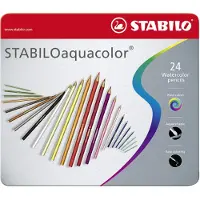 Stabilo STABILOaquacolor - Premium Aquarel Kleurpotloden - ARTY - Metalen Etui 24 Kleuren