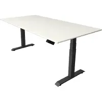 Theo Kerkmann Büromöbelfabrik GmbH & Co. KG Move4 Elektrisch hoogteverstelbaar Zit-sta-bureau Wit T-voet 2000 (B) x 1.000 (D) x 1290 (H) mm Hout, Metaal