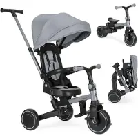 Kikkaboo driewieler, geschikt vanaf 1 jaar, met duwstang, 8-in-1, inklapbare kinderfiets