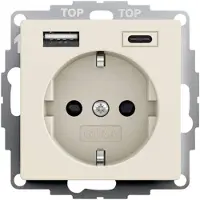 Gira Dubbele Usb Type A/C Wandcontactdoos Met Veiligheid Plus - 245901
