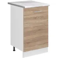 Vicco Keukenonderkast R-Line Sonoma/Wit 50 cm marmer werkblad, Model 70170