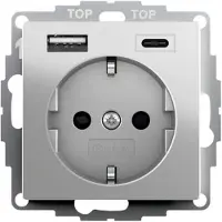 Gira SCHUKO SH USB-spanningindicator, 2 voudig, type A/C, artikelnummer 2459600