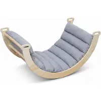 Buxibo Mini-klimrek – Klimrek van hout met kussens – Montessori speelruimte – 78 x 47 x 37 cm – Grijs