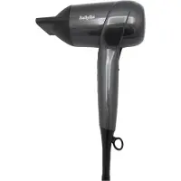 BaByliss Titanium Shine Föhn - Compacte en Krachtige Haardroger met Diffuser - Lichtgewicht Digitale Motor - Ionische functie voor Minder Pluizig Haar - 3 Temperaturen en Snelheden - D6200DE