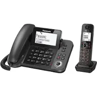 Panasonic KX-TGF320E, DECT, zwart, LCD-scherm, AAA-batterijen, 1,88 - 1,9 Hz, geschikt voor wandmontage of plaatsing op een bureau