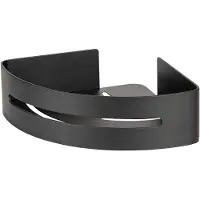 Wenko hoekplank Turbo-Loc Bivio zwart mat - 100% roestvrij aluminium - 30,5 x 8 x 23 cm