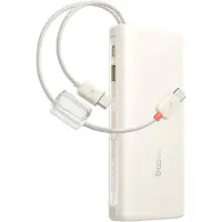 Baseus Powerbank Enerfill FC41 20000mAh 100W met digitaal display en twee ingebouwde USB-C kabels - Beige