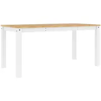 vidaXL Eettafel Panama 160x80x75 cm massief grenenhout wit