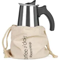 BEEM Espressomachine | Espressokoker - 6 kopjes | Koffiezetapparaat | Geschikt voor inductie | RVS | 200-300 ml espresso | Espressokannetje voor op de camping | Inclusief filterzakken