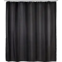 Wenko Douchegordijn polyester 180x200cm 100% polyester met anti schimmel behandeling zwart