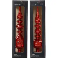 Décoris Piek glas d9h35 cm kerstrood a2