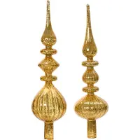 Décoris Piek glas d9h35 cm lichtgoud a2