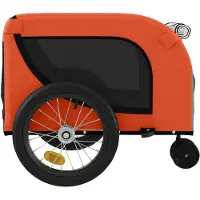 vidaXL Hondenfietstrailer oxford stof en ijzer oranje en zwart