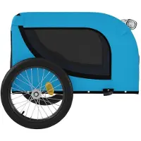 vidaXL Fietsaanhanger voor honden, blauw en zwart, Oxford-stof en ijzer