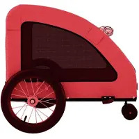 vidaXL Hondenfietstrailer oxford stof en ijzer rood