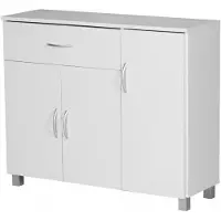 Wohnling dressoir JARRY mat wit lade 1 en 3 Doors 90 x 75 x 30 cm | Ontwerp commode | Pantry-vloer kast met handvatten - WL1.334