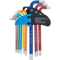 Bgs Stiftsleutelset - meerkleurig - Torx met boring T10 - T50 - 9 delig