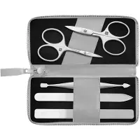 Zwilling Manicure- en pedicureset 5-delig met combi-nagelschaar, vegan, grijze Nagelverzorgingsset 1 st