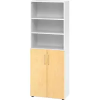 Hjh OFFICE PRO BETA 9 | Combinatiekast met deuren | 6 OH - Wit/Esdoorn