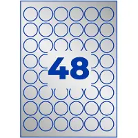 Avery-Zweckform L6129-20 Etiketten voor typeplaatjes Ø 30 mm Polyester folie Zilver 960 stuk(s) Permanent hechtend Laser (zwart/wit), Kopiëren (zwart/wit),
