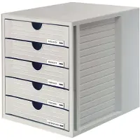 HAN ladekast - 5 gesloten laden - lichtgrijs - HA-1450-11