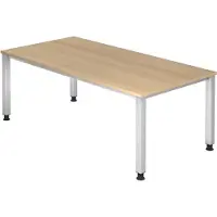 Hjh OFFICE PRO QUEO 2E S - 200 x 100 Eiken Tafelhoogte I In hoogte verstelbaar