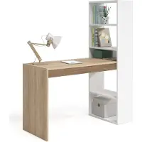CALICOSY Omkeerbaar bureau met opbergplank l 120 cm