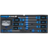 Bgs Accessoires voor gereedschapskoffers, Schuimrubberen inzet voor art. 3312: schroevendraaier, bitset en magnetische lifter 41-delig.