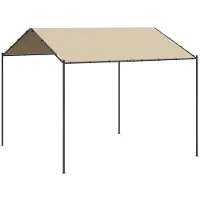 vidaXL Tuinpaviljoen, beige, 3x3 meter, staal en stof