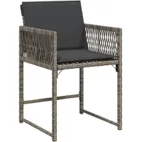 vidaXL 11-delige Tuinset met kussens poly rattan grijs