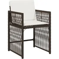 vidaXL 13-delige Tuinset met kussens poly rattan bruin