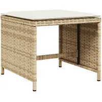 vidaXL 11-delige Tuinset met kussens poly rattan beige
