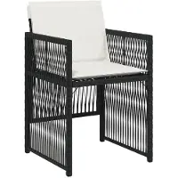 vidaXL 13-delige Tuinset met kussens poly rattan zwart