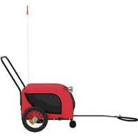 vidaXL Hondenfietstrailer oxford stof en ijzer rood en zwart
