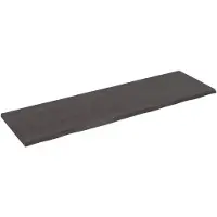 vidaXL Wastafelblad 200x60x(2-4) cm behandeld massief hout donkerbruin