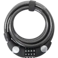 Contec fietsslot met spiraalkabel, model 'EcoLoc', 12 mm x 185 cm, zwart