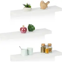Relaxdays wandplank - set van 3 - 60 x 15 cm - zwevend - muurplank - woonkamer - modern