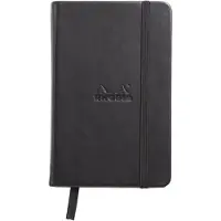 Rhodia Webnotebook Webbies - Dot Grid 96 vellen - A6 3 1/2 x 5 1/2" - Zwart Italiaans synthetisch lederen omslag