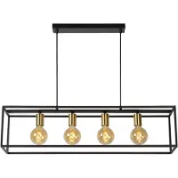 Lucide RUBEN - Hanglamp - 4xE27 - Zwart