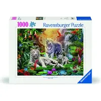 Ravensburger puzzel Familie der Weißen Tiger - 1000 stukjes puzzel.
