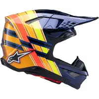 Alpinestars S-M10 TLD Edition 25 Donkerblauw Oranje Geel Fluo Rood Offroad Helm Maat M