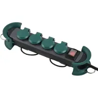 Bachmann HOOK Outdoor 4x geaard contact, kunststof, met schakelaar en klapdeksel, IP44, 4 m