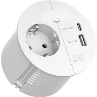 Bachmann lus met stroomonderbreker, 1x CEE 7/3, 1x USB A/C (22W), 1x KBD (0,2 meter)