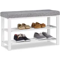 Relaxdays Schoenenkasten, Schoenbank (81 x 32 x 50 cm)