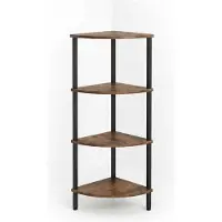 Relaxdays Hoekrek met 4 niveaus, bruin-zwart